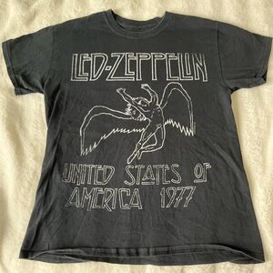 Golden Led Zeppelin USA front graphic T-shirt